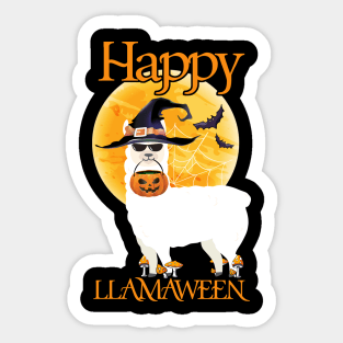 Halloween Shirt Happy Hallamaween Llamaween Llama Lover Gift Sticker